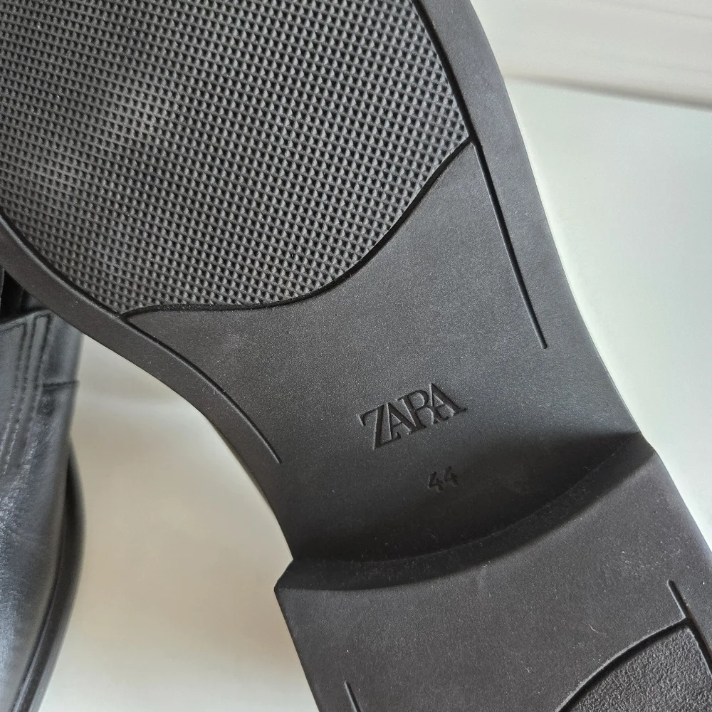New Zara Men's Classic 100% Leather Black Slip-On Loafers 11 US/44 EU NWT